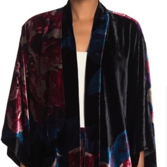 Crushed Velvet Kimono Jacket Trina Turk Luxe Plush Agave Exclusive XS / S - Picture 6 of 15